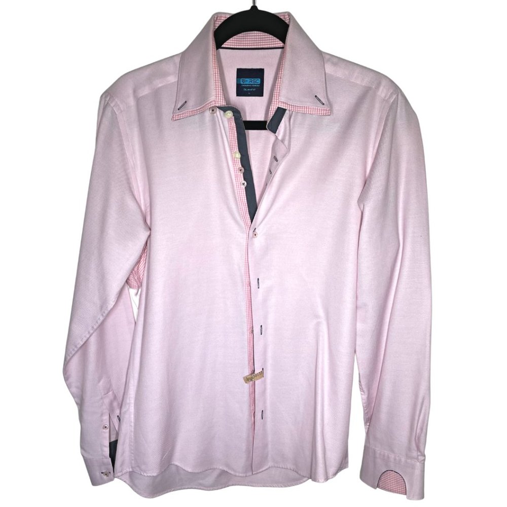 Elegant Light Pink Slim Fit Dress Shirt